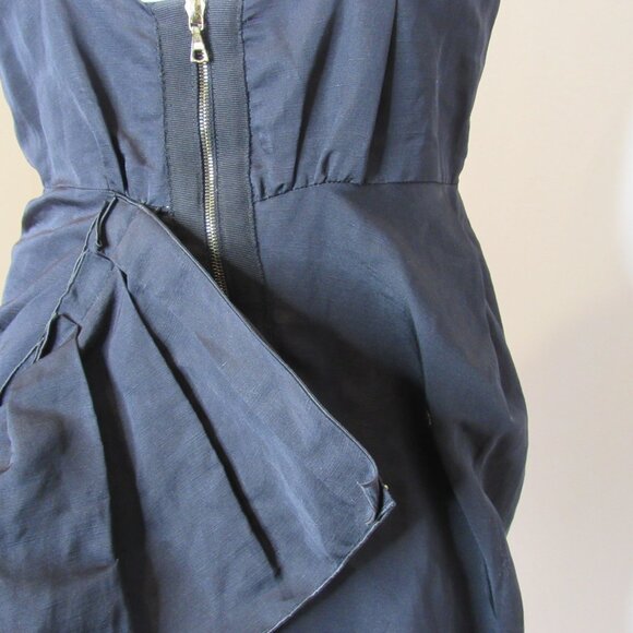 Marc Jacobs Black Linen Silk with Ruffles Cocktail Dress New NWT Women's 8 - Picture 6 of 10